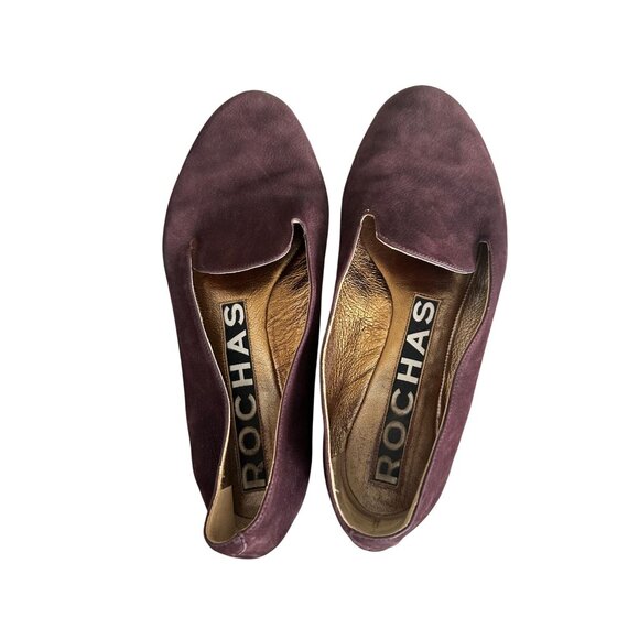 ROCHAS Brown Suede Loafers Flats Size 38.5 - Picture 7 of 11